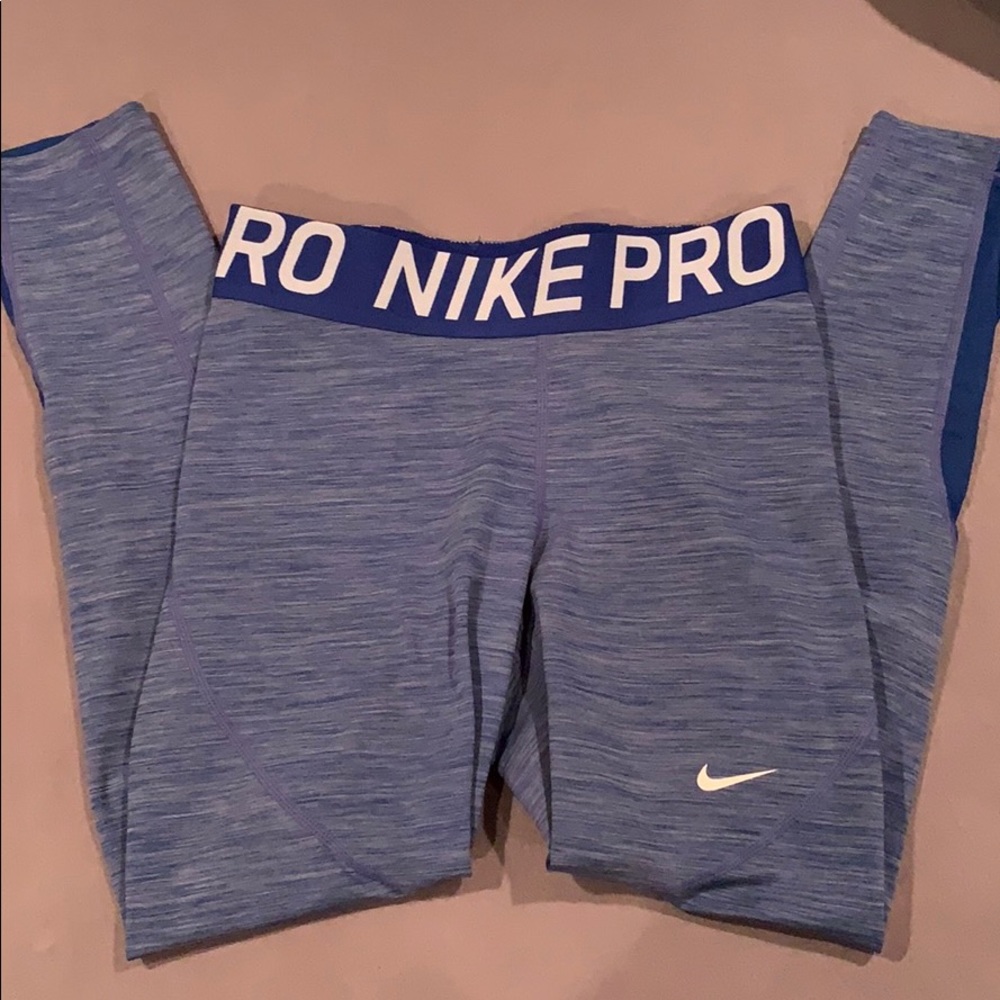 blue nike pro leggings